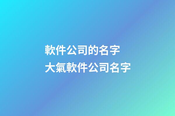 軟件公司的名字 大氣軟件公司名字